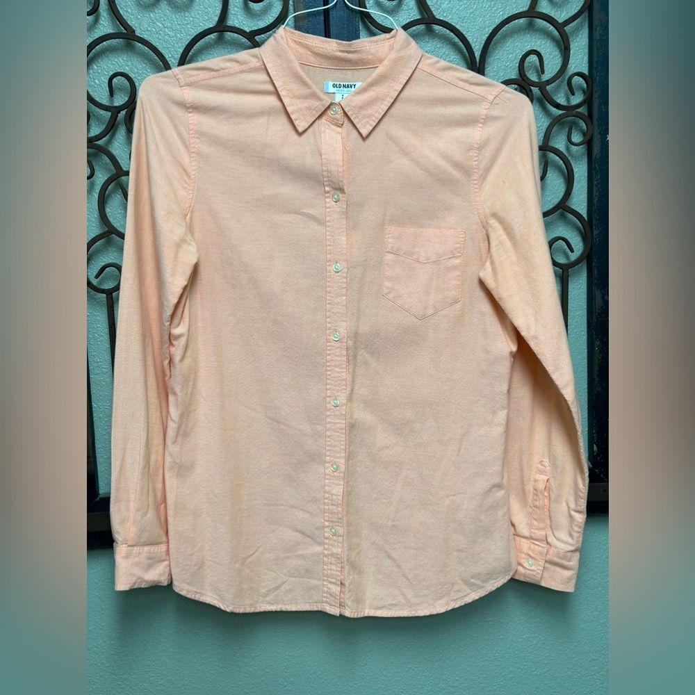 Old Navy orange long sleeve Oxford Top